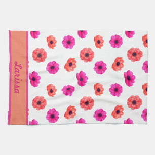 Linge De Cuisine Fleurs tropicales printanières colorées Nom du Mot