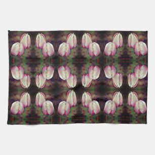 Linge De Cuisine Fleurs Tulipes Roses Avec Motif Raindrops