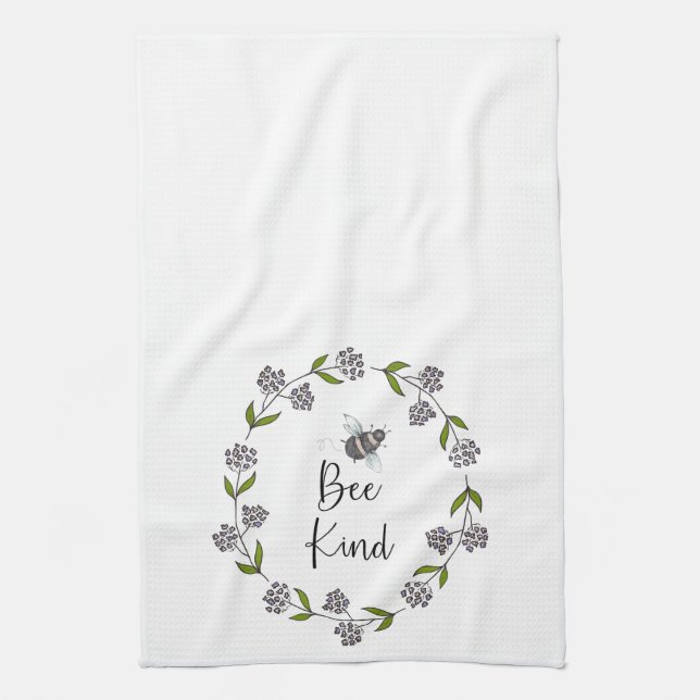Linge De Cuisine Fleurs violettes de couronnes d'abeilles (Vertical)