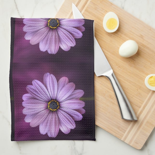 Linge De Cuisine Fleurs violettes de lavande (Quart Plié)
