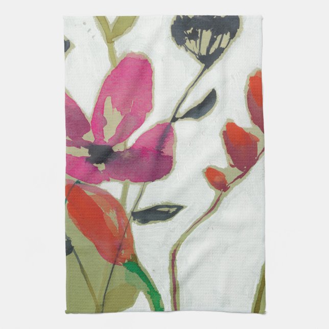 Linge De Cuisine Fleurs vives I (Vertical)