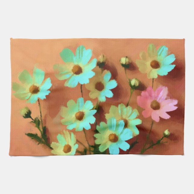 Linge De Cuisine Fleurs Zinnia Elegans (Horizontal)