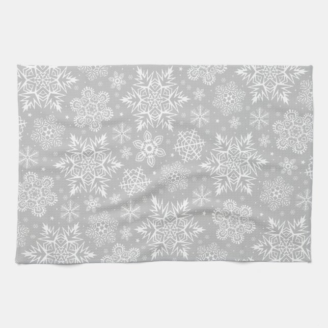 Linge De Cuisine Flocons de neige de Noël (Horizontal)