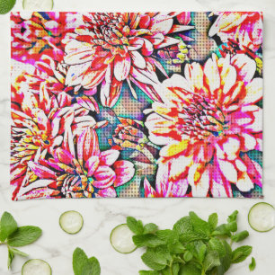Linge De Cuisine Floral Pop Art Pink Kitchen Towel