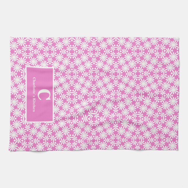 Linge De Cuisine Floral rose (Horizontal)