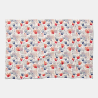 Linge De Cuisine Floral sans couture avec fleurs rouges, bleues et 