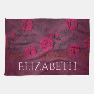 Linge De Cuisine Flore violette victorienne