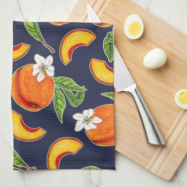 Linge De Cuisine Flores de pêches et de pêches du Sud (Quart Plié)