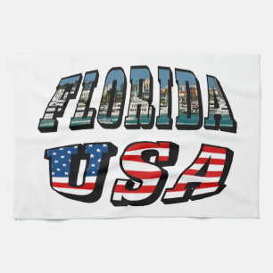 Linge De Cuisine Floride Photo et USA Flag Text