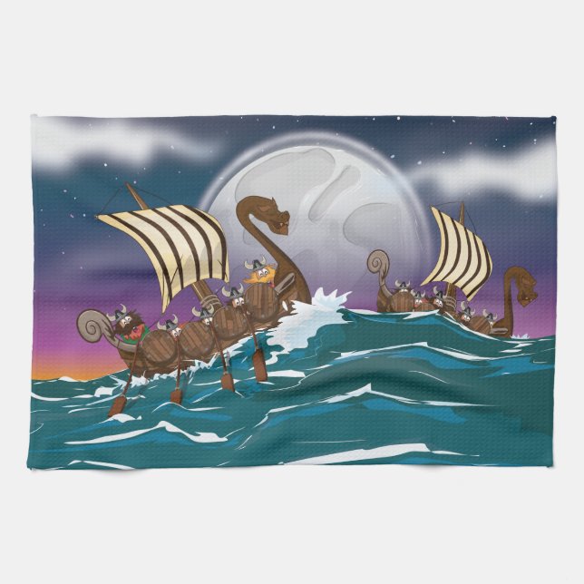 Linge De Cuisine Flotte Viking Invasion (Horizontal)