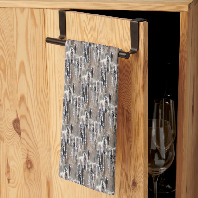 Linge De Cuisine Fluffy Cattails Nature Motif (Pliage en tiers)