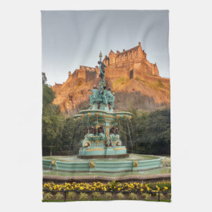 Linge De Cuisine Fontaine du château d'Édimbourg Princes Street Gar