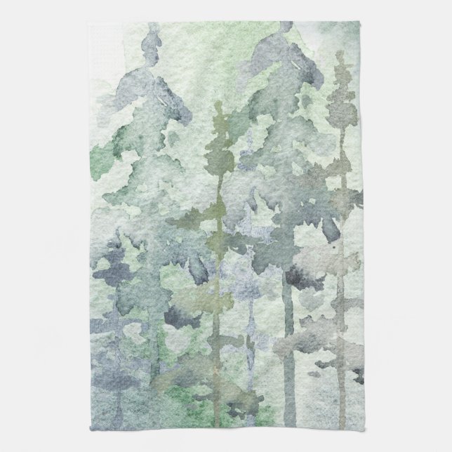 Linge De Cuisine Forêt d'aquarelle, nature, nature sauvage, cuisine (Vertical)