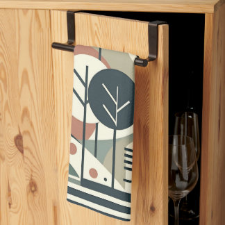 Linge De Cuisine Forêt géométrique