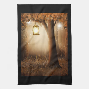 Linge De Cuisine Forêt magique avec lumières des fées