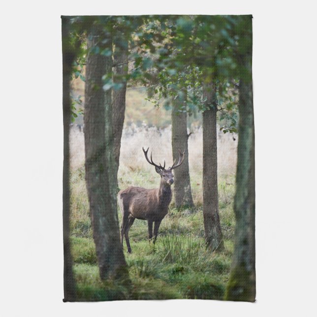 Linge De Cuisine Forêt | Woodlands & Red Deer (Vertical)