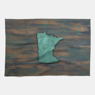 Linge De Cuisine Forme de Minnesota Turquoise Russe