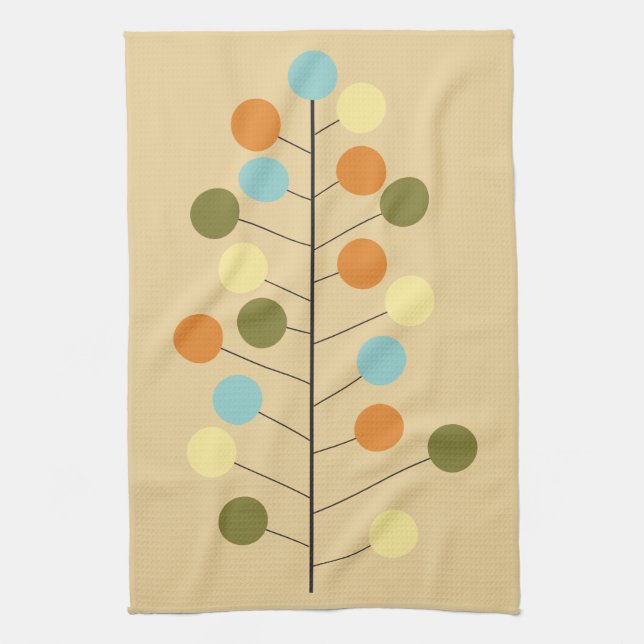 Linge De Cuisine Forme géométrique moderne d'arbre de la moitié du (Vertical)