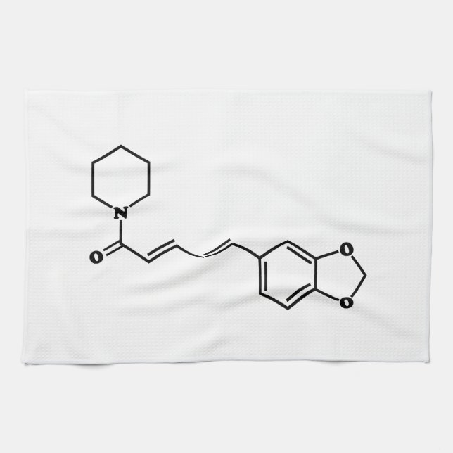 Linge De Cuisine Formule chimique moléculaire de poivre noir Piperi (Horizontal)