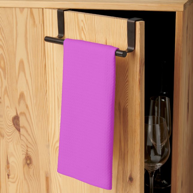 Linge De Cuisine Fouchsia mauve de néon solide magenta (Pliage en tiers)