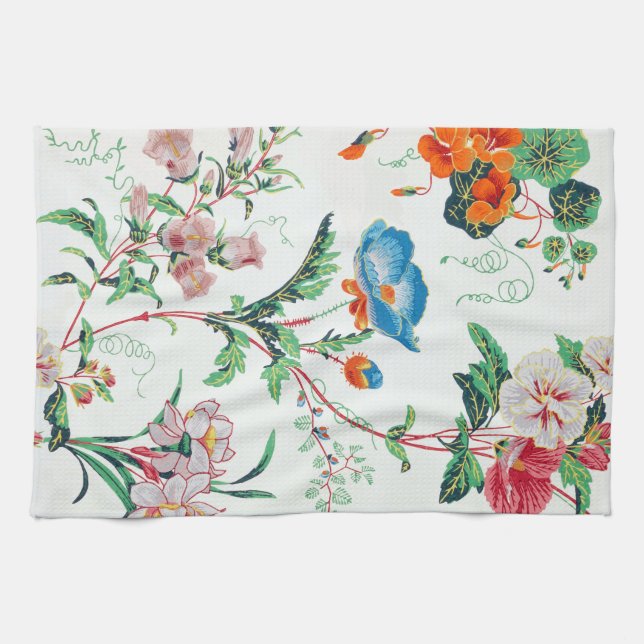 Linge De Cuisine France 1830 Floral Botanical Wildflowers (Horizontal)
