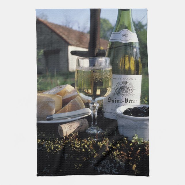 Linge De Cuisine France, Bourgogne, Chablis. Vin local et (Vertical)