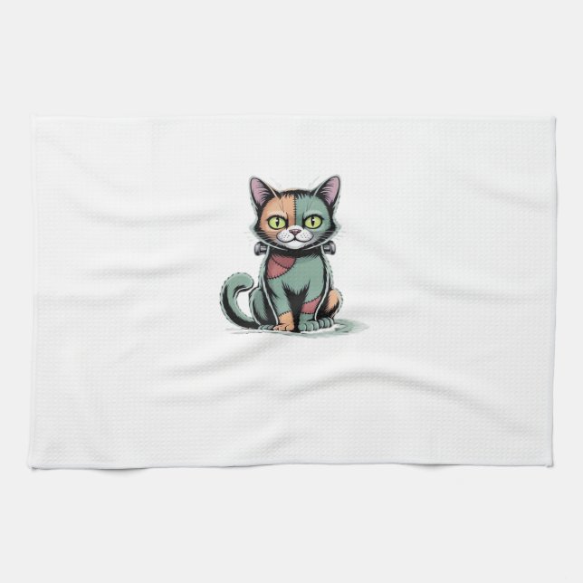 Linge De Cuisine FrankenCat T-shirt surdimensionné (Horizontal)