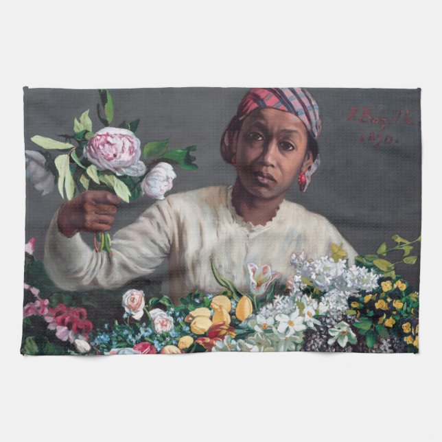 Linge De Cuisine Frédéric Bazille - Jeune femme aux pivoines (Horizontal)