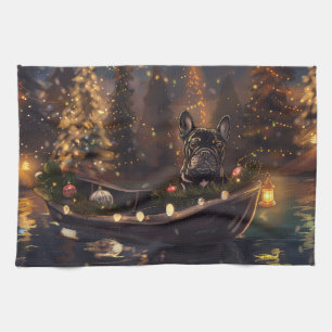 Linge De Cuisine French Bulldog Christmas Festive Voyage