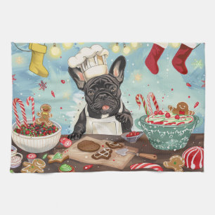 Linge De Cuisine French Bulldog Holiday Baking : Noël festif