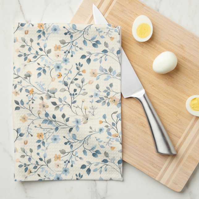 Linge De Cuisine French Retro Spring Botanical Kitchen Towels (Quart Plié)