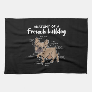 Linge De Cuisine Frenchie Gift  Anatomie D'Un Cadeau De Chien À Ba