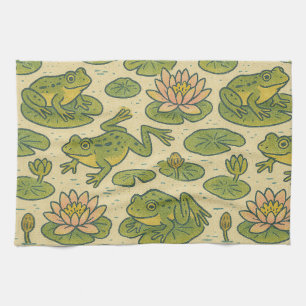 Linge De Cuisine Frog Lili pads Art Nénuphar