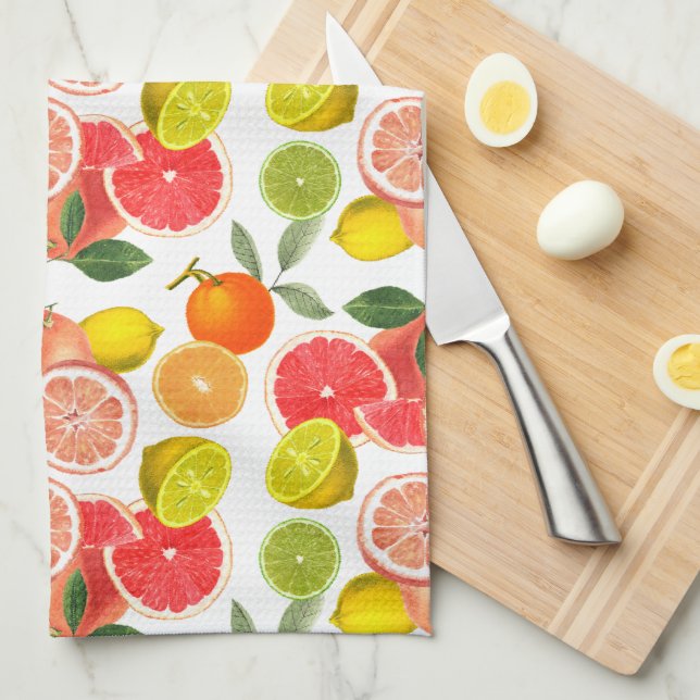 Linge De Cuisine Fruit aux agrumes (Quart Plié)