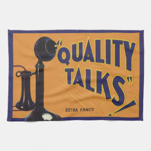 Linge De Cuisine Fruit Crate vintage Art Étiquette, Téléphone à l'a