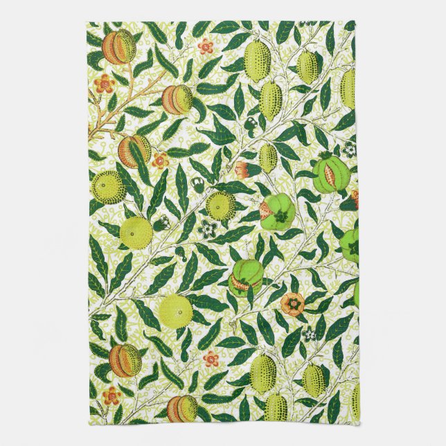 Linge De Cuisine Fruit exotique de William Morris, jaune citron (Vertical)