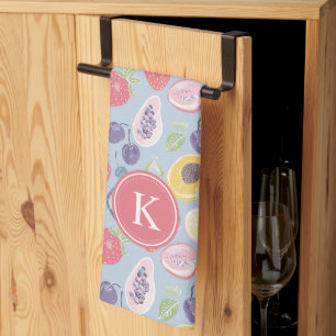 Linge De Cuisine Fruits colorés Monogramme Motif de printemps
