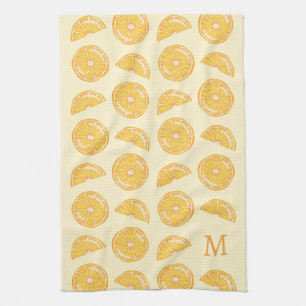 Linge De Cuisine Fruits D'Agrumes Orange Avec Monogramme Personnali