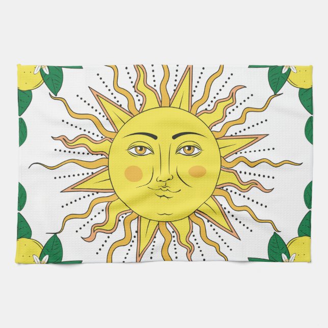 Linge De Cuisine Fruits de citron tropicaux, Face Soleil. (Horizontal)