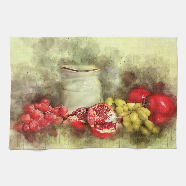 Linge De Cuisine Fruits et légumes à vie morte (Horizontal)