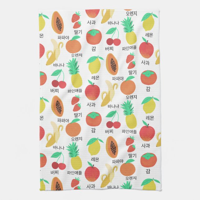 Linge De Cuisine Fruits Flash Cartes Coréen Fruit Fruit (Vertical)