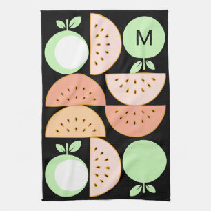 Linge De Cuisine Fruits modernes monogrammés de style scandinave du