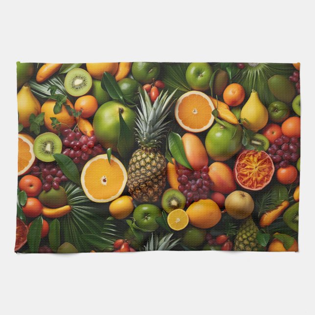 Linge De Cuisine Fruits tropicaux (Horizontal)