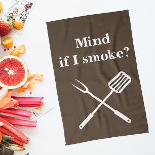 Linge De Cuisine Fumeur BBQ Grill Cuire esprit si je fume