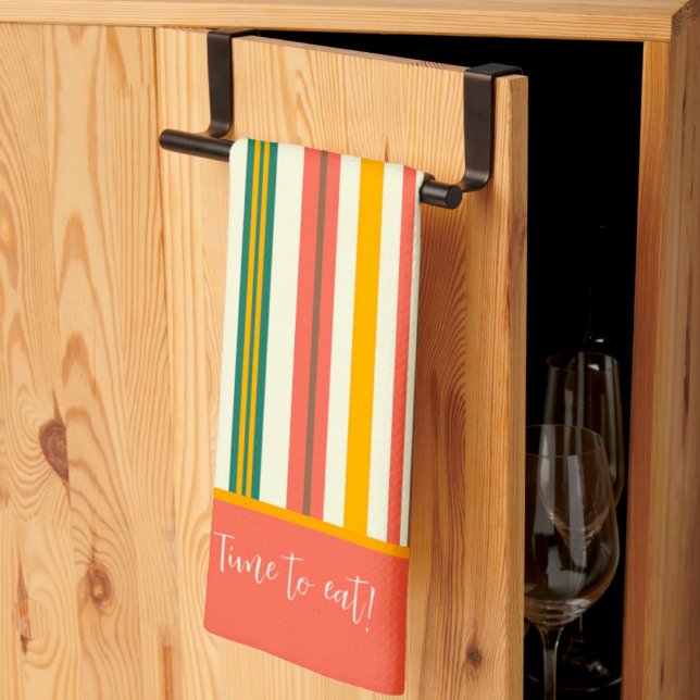 Linge De Cuisine Fun Chic Floral Stylé Bande Personnalisée Citation (Créateur téléchargé)