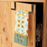 Fun Chic Floral Stylish Daisy Personnalisé Monogra