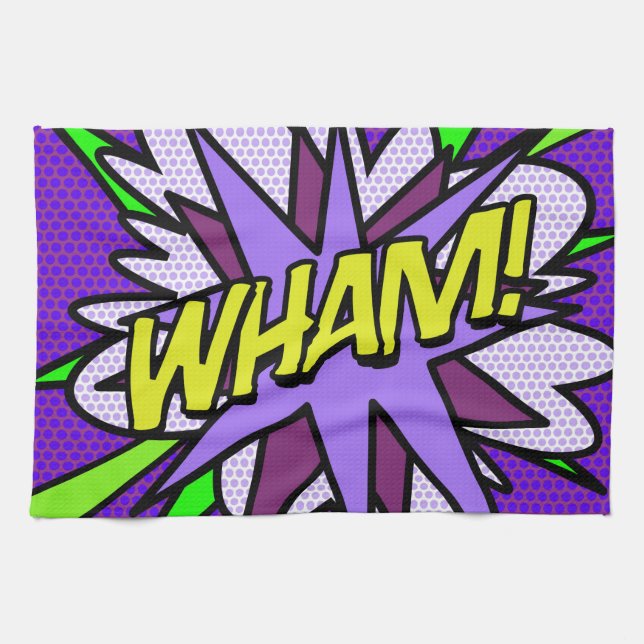 Linge De Cuisine Fun Cool Modern WHAM Comic Book (Horizontal)