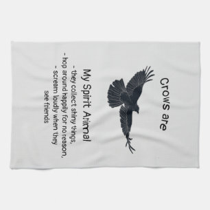 Linge De Cuisine Fun Crows Bird Spirit Animal Humour Citation Totem