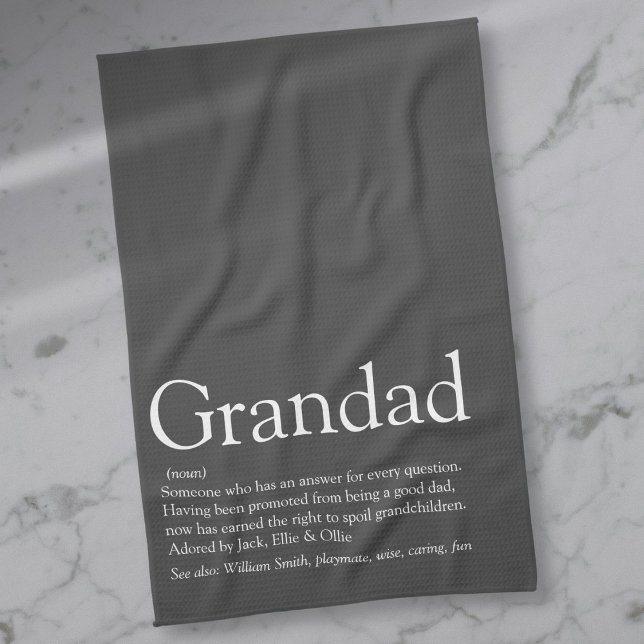 Linge De Cuisine Fun Grand-Père Grand-Père Papa Définition Citation (Fun Grandpa Grandad Papa Definition Quote Kitchen Towel)