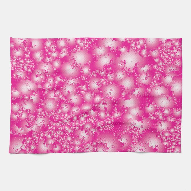 Linge De Cuisine Fun PINK Abstrait Encre Super motif (Horizontal)